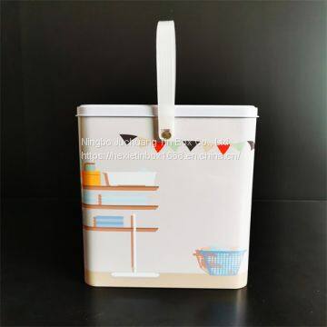 Handle Laundry Bucket 152 x 152 x 213 Christmas Tin Buckets Pail Of Tin Customized Color