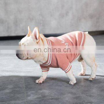 Pet Fat Dog Jacket Bulldog Puppy Clothes Knit Sweater Overcoat With Letter photo-3