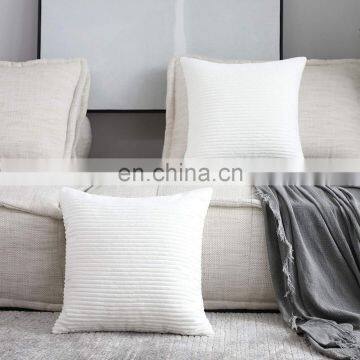 New Arrival Supersoft Striped Velvet Throw Toss Pillowcase Cushion Cover for Chair/Couch Sofa