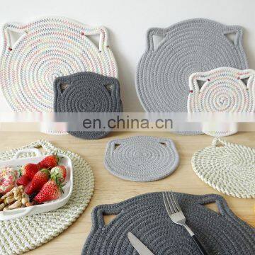 hand braided round table mat for restaurant