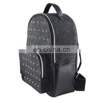 High grade custom portable design large capacity polyester felt laptop backpack bag