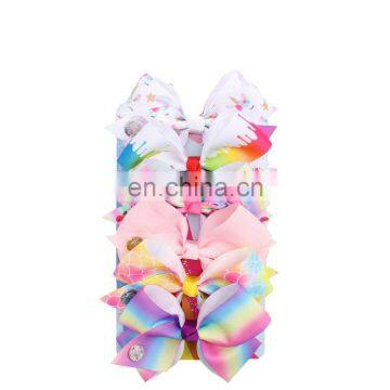 5 inch Jojo Bow Clips Hand-made Grosgrain Ribbon Hair Bow