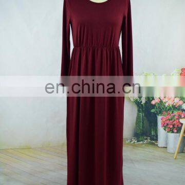 Women Girls Mommy and me Solid Color Jersey Fabric Knitted Maxi Long Sleeve Fall Dresses (this Link for Girls,1-10years) photo-2