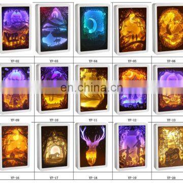 Led Papercut Paper Carving Night Light DIY Handmade 3D Paper Sculpture Lamp Creative Bedroom Decor Christmas photo-7