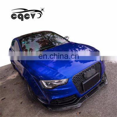 High Quality CQCV Style Wider Body Kit for Audi A5 RS5 Style Front Bumper and Wider Flare Carbon Fiber Spoiler for AUDI A5 S5