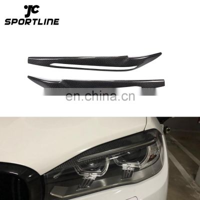 Carbon Fiber Front Eyelid Eyebrows for BMW X6 F16 2016 UP