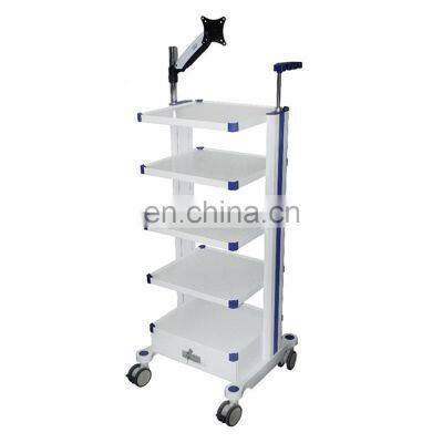 Advanced Plastic Hospital Emergency Trolley ABS Endoscopy System Patient Monitor Cart photo-3