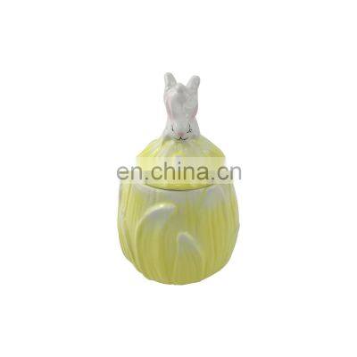 New Factory Custom easter bunny ceramic sweet candy cookie jar