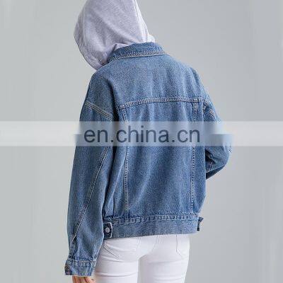 Factory Stock Lot Women Denim Jacket Good Quality Jean Jackets Hooded Ladies Fashion Tops photo-5