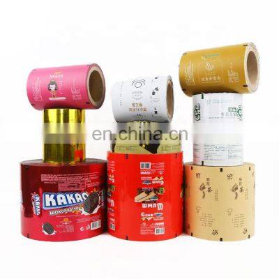 custom printed laminated plastic tea coffee dry spice potato chips sachet packaging film roll food grade