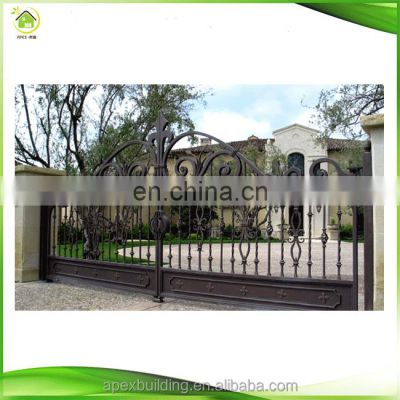 Driveway main wrought iron security gates designs