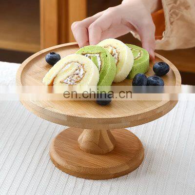 hot sale custom handmade natural wood round cake stand set for wedding 8-10 inch