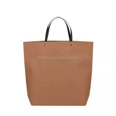 kraft paper shopping bags with riveted handle