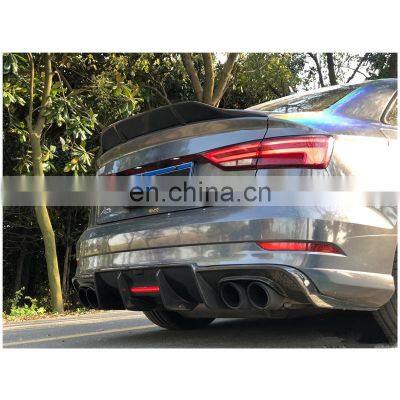 KB Style Carbon Fiber Diffuser For Audi S3 Sedan High Quality Rear Bumper Diffuser Really Carbon Fiber Diffuser 2017-2019 photo-5