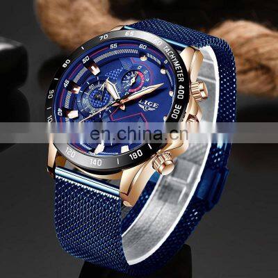 Lige 9929 Brand Mens Quartz Watches Water Resistant Stainless Steel Luxury Reloj Wristwatch Men