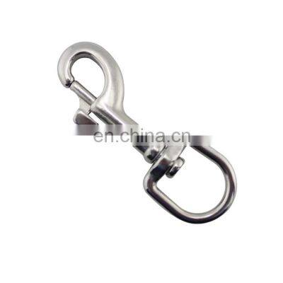 Wholesale 304 Stainless Steel 4# Silver Swivel-Eye Bolt Snap Hook Round Eye Swivel Keychain Strap Pet Leash Hook