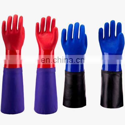 26 inch Long Sleeve Waterproof Sandy Palm PVC Fishing Work Gloves