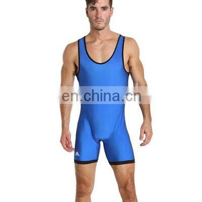 wholesale price high quality Bodybuilding fitness gym reversible wrestling singlets for men