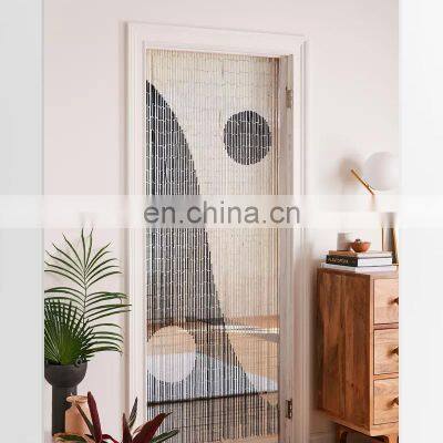 Best Yin Yang Pattern Bamboo Beaded Door Curtain Cheap wholesale beaded painted door curtain Wholesale