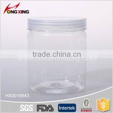 Hot selling PET plastic bottle/tins transparent plastic pot/food cans