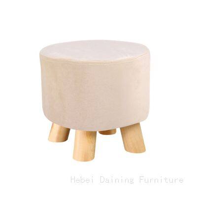 Hollow Iron Leg Velvet Footstool DF-09