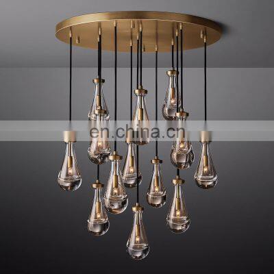 Modern Blown Glass Rain Drops Chandelier for Kitchen and Bedroom photo-2