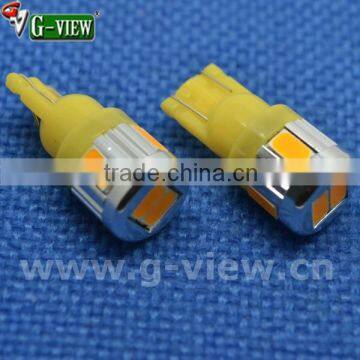 T10 led car light ,w5w auto led lamp , t10 6SMD 5630 yellow led car light