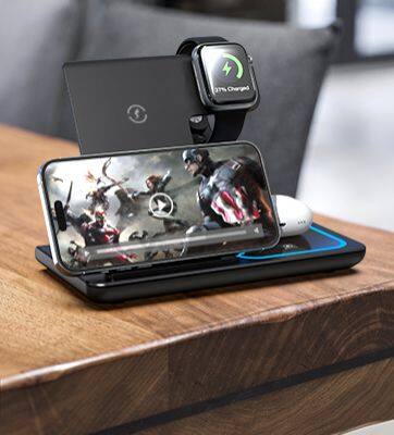 Hot Selling Multifunction Charging Stand Holders 15W Magnetic Wireless Charger 3 in 1 for Iphone Iwatch Air Pros Charging