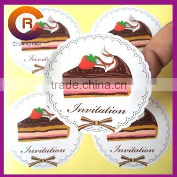 round shape 4 color printing logo stickers