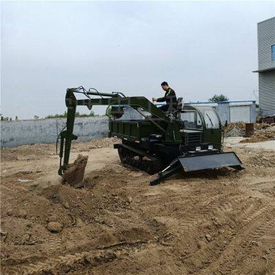Agricultural Rubber Track Truck-mounted Excavator, Multi-functional Track Vehicle Integrating Excavation and Transportation, Extended Digging Arm