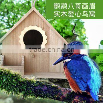 Small new unfinished Wooden craft bird house wholesale, decorative small bird cage for decoration