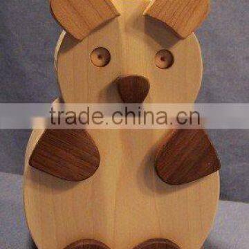Christmas lovely bear shape wooden coin saving box