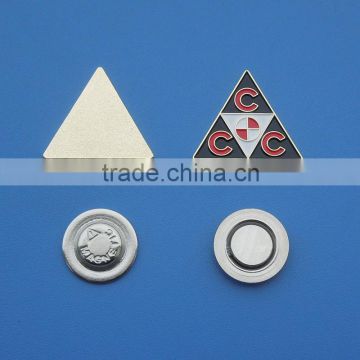 Manget Die Struck Enamel OEM Promotion Badges Triangle for Advertising