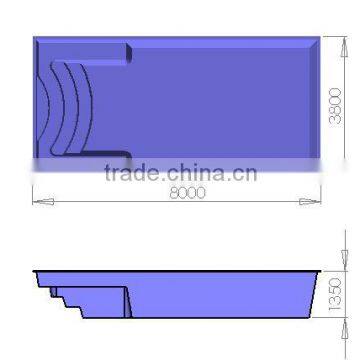 Custom One Piece FRP Fibreglass Swimming Pool(L8.0MxW3.9M) Quality Choice photo-6
