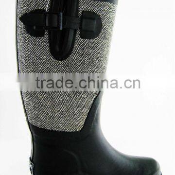 black fabric upper lady wellington boots