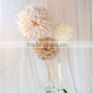 Elegent Gold Tissue Paper Pom Poms for Wedding Party Home Garden Decoration