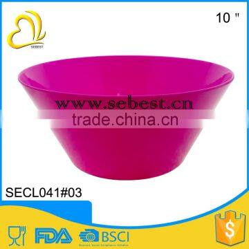 hot sale portable 10" deep pink round shape melamine small bowl