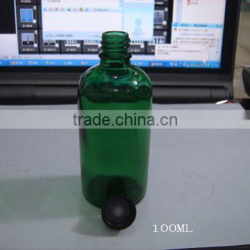 100ml green essential oil bottle with black cap