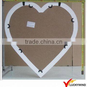 Wooden White Handicraft Heart Shaped Wall Mirror photo-2