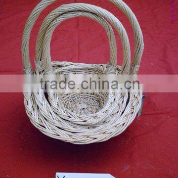 Chinese natural willow basket with handle