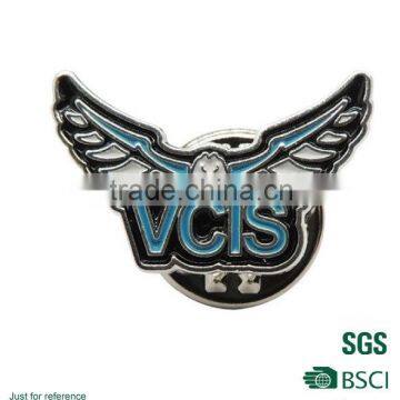 customized metal eagle shaped enamel pin badge