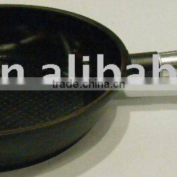 26cm Die Cast Aluminium Deep Fry Pan with wooden Handle and Ceramic Coating