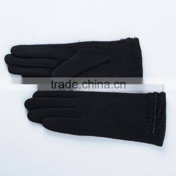 Highest Quality Lady Black Color Wool Gloves photo-2