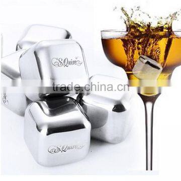 Ice Cube, Whiskey Stone, Stainless Steel Whiskey Chilling Rocks with pouch