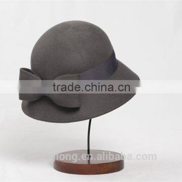 Bowknot Womens Winter Wool Felt Bucket Hats