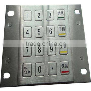 Hot sale 16 keys 4x4 layout acccess door metal keypad