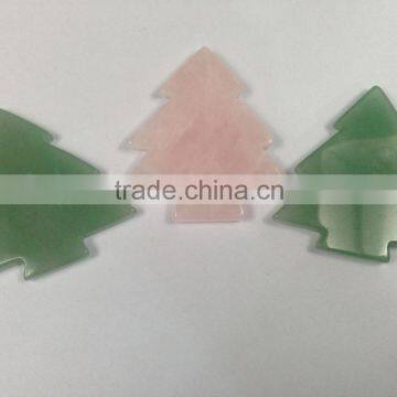 Natural Loose Gemstone Carved Christmas Tree Pendants For Christmas Gift photo-2