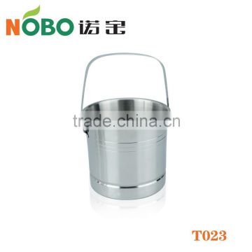 Durable small stainless steel ice bucket with handle for beer