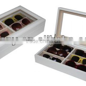 Leather sunglasses case box for 6 sunglasses