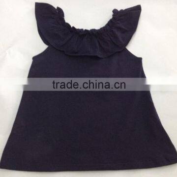 Top Fashion Remake Designer Kids Clothes Girls Ruffle Top Sleeveless Red Fancy Tops for Girls photo-4